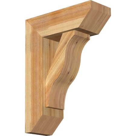 Ekena Millwork Funston Slat Rough Sawn Bracket w/ Offset Brace, Western Red Cedar, 8"W x 22"D x 30"H BKT0806X22X30FST06RWR
